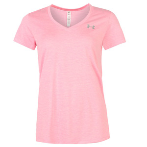 언더아머 여성 테크 솔리드 티셔츠 핑크